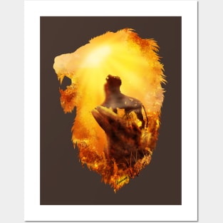 Fiery Lion Posters and Art